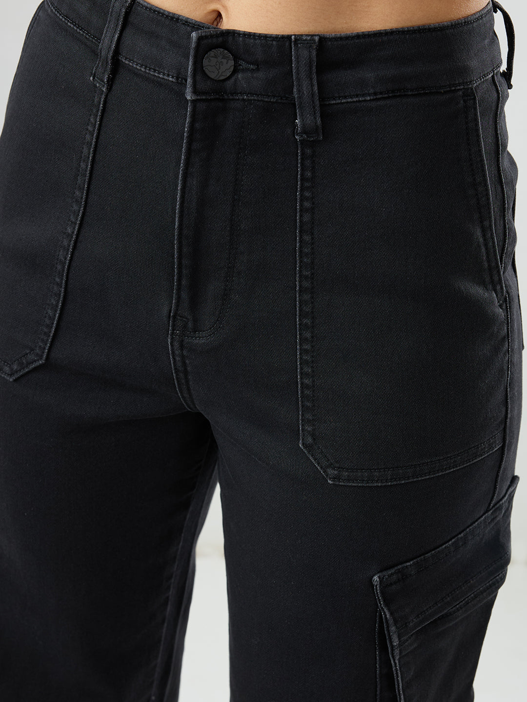 Women Bella Jeans Straight Fit Black High Rise