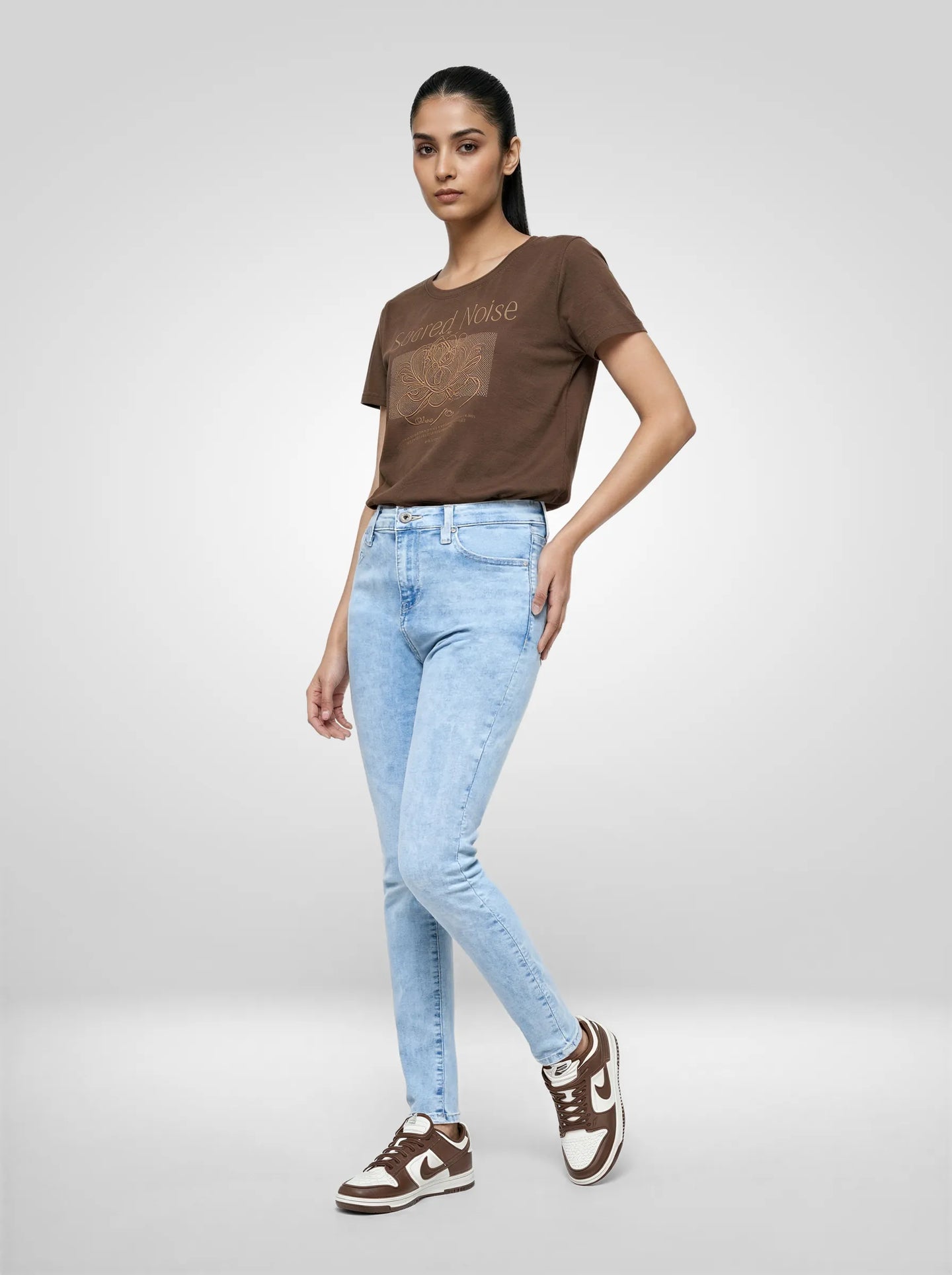 Women Alexa Jeans Super Skinny Fit Ice Blue High Rise