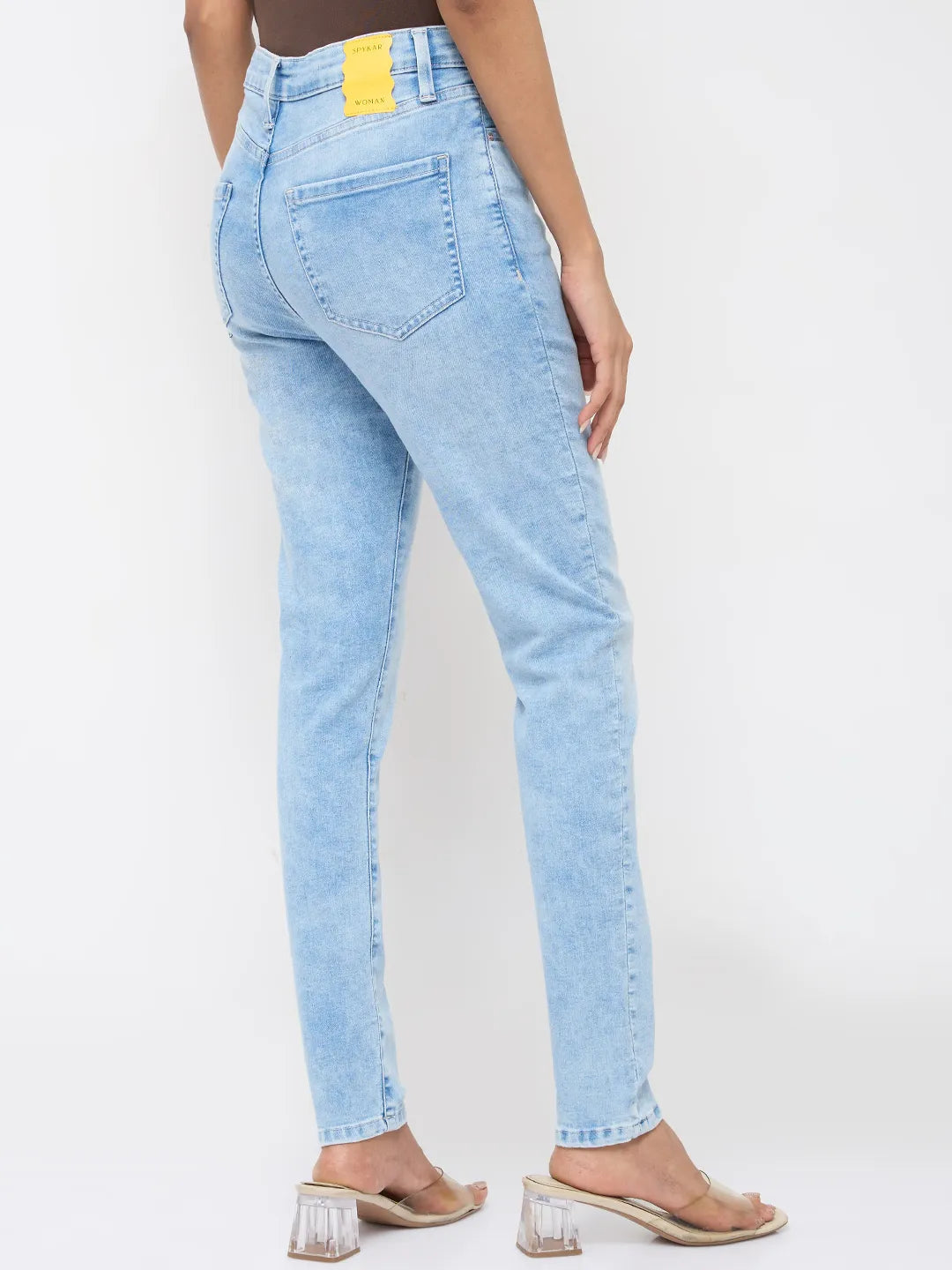 Women Alexa Jeans Super Skinny Fit Ice Blue High Rise