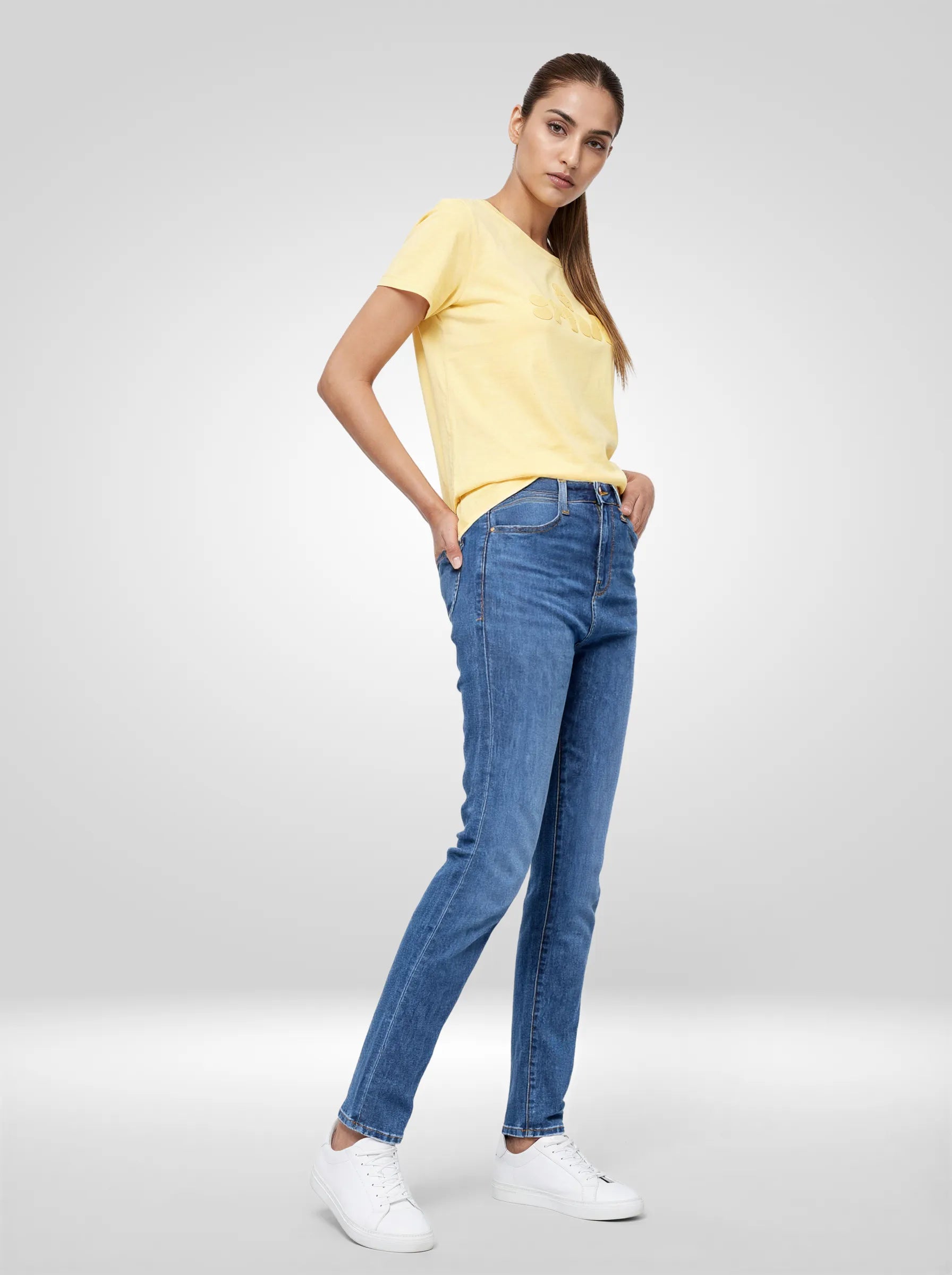 Women Alexa Jeans Super Skinny Fit Mid Blue High Rise