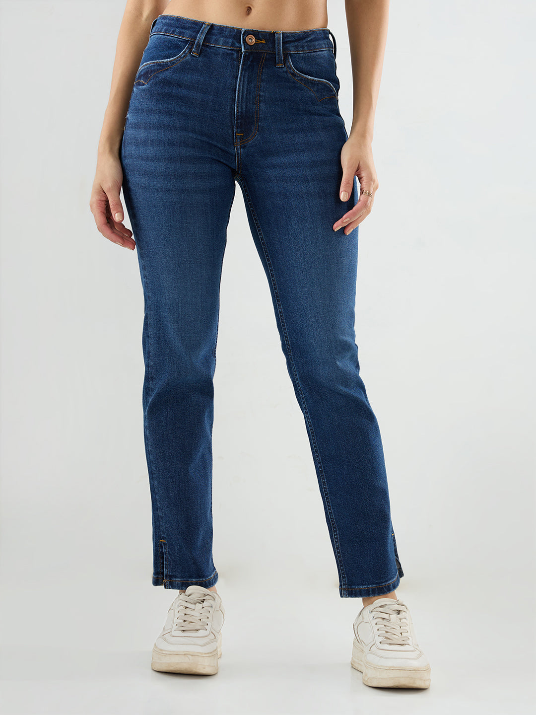 Women Emma Jeans Slim Fit Dark Blue Mid Rise