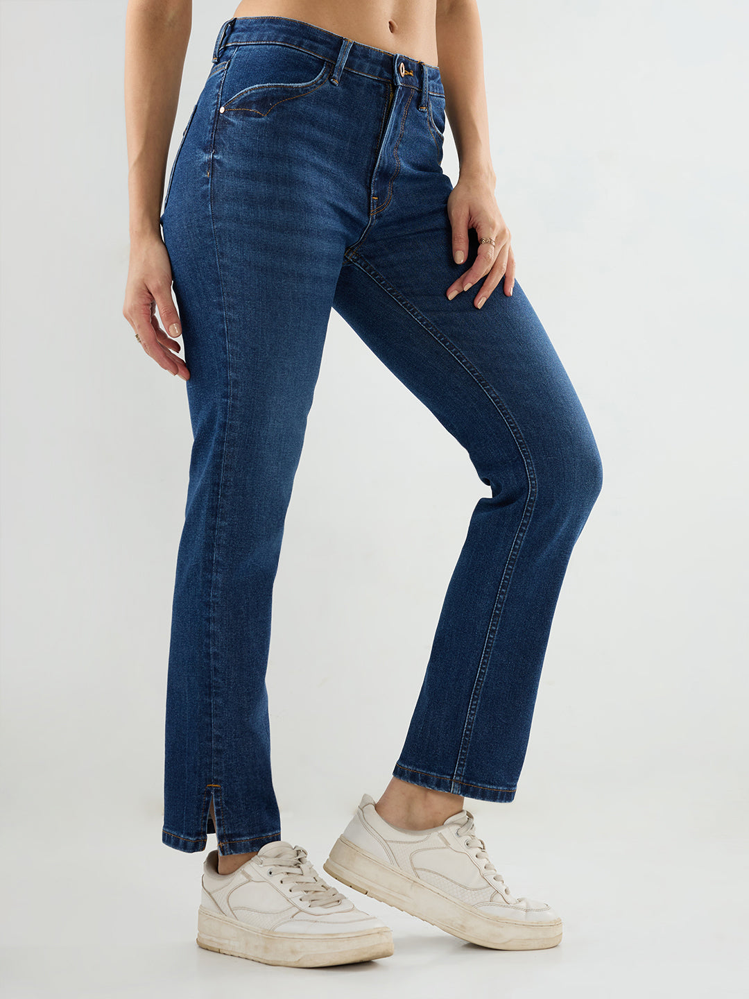 Women Emma Jeans Slim Fit Dark Blue Mid Rise
