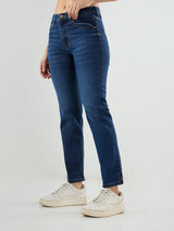 Women Emma Jeans Slim Fit Dark Blue Mid Rise