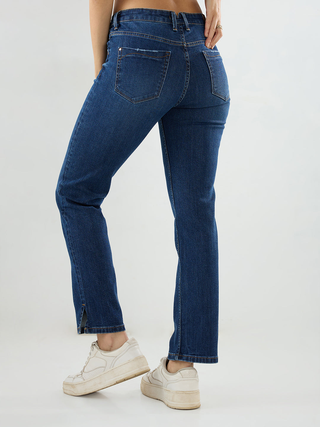 Women Emma Jeans Slim Fit Dark Blue Mid Rise