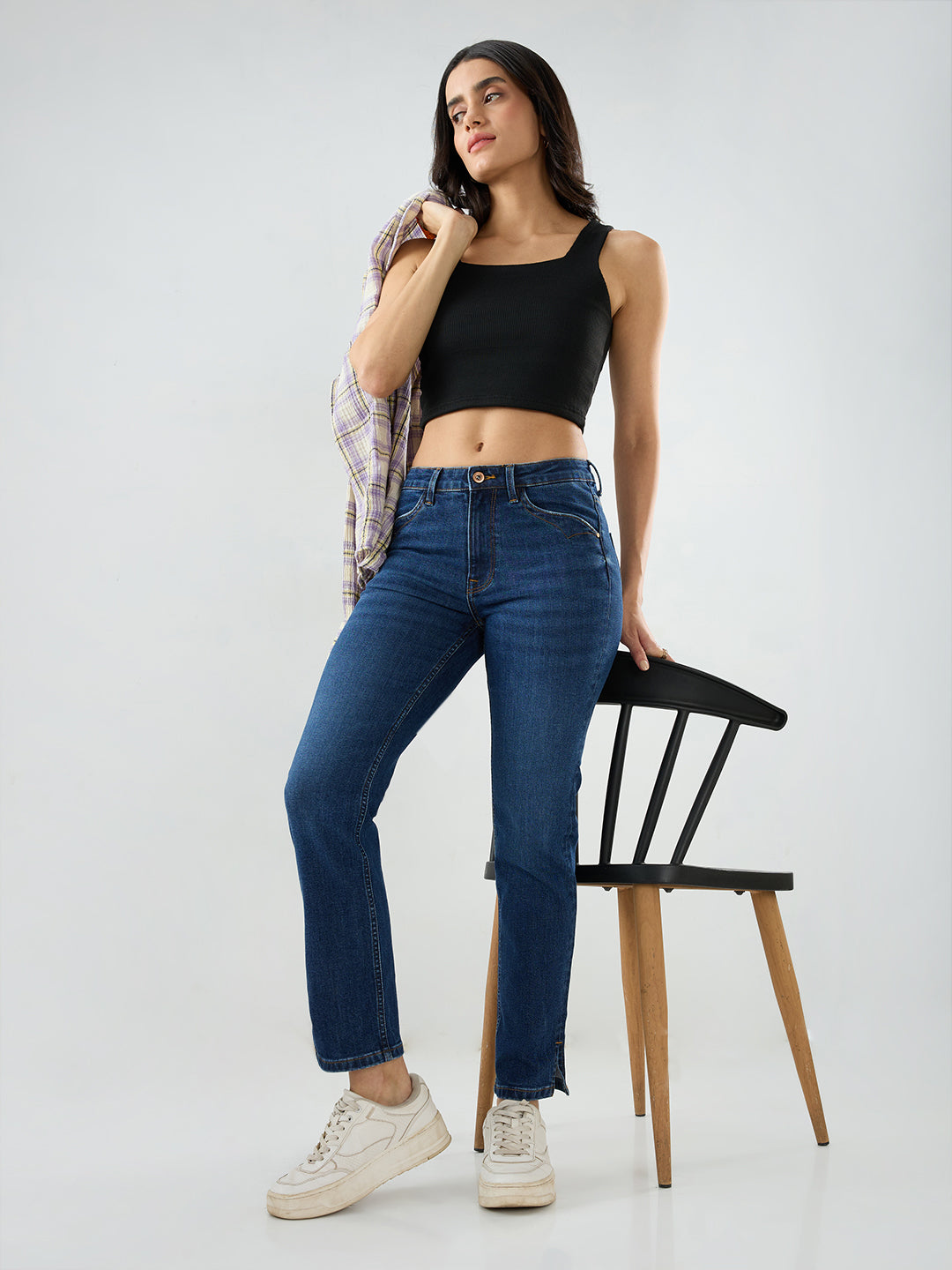 Women Emma Jeans Slim Fit Dark Blue Mid Rise