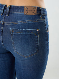 Women Emma Jeans Slim Fit Dark Blue Mid Rise