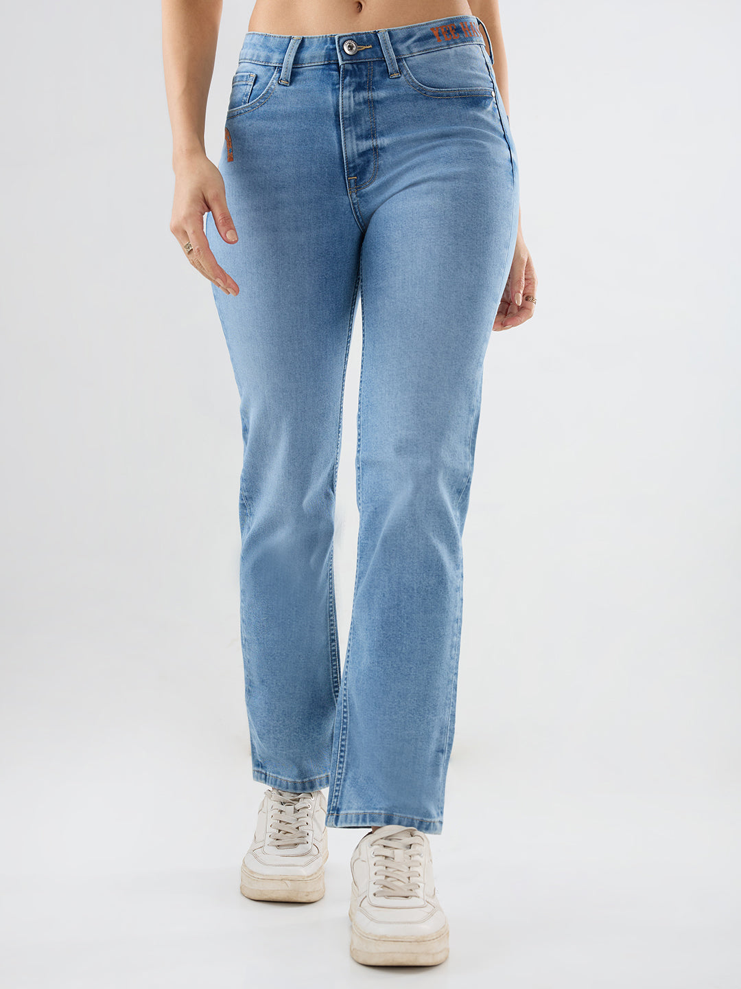 Women Emma Jeans Slim Fit Light Blue Mid Rise