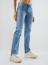 Women Emma Jeans Slim Fit Light Blue Mid Rise