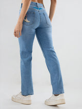 Women Emma Jeans Slim Fit Light Blue Mid Rise
