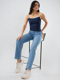 Women Emma Jeans Slim Fit Light Blue Mid Rise