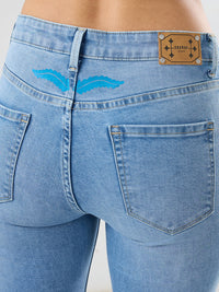 Women Emma Jeans Slim Fit Light Blue Mid Rise