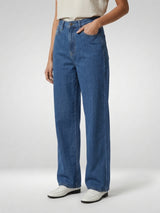 Women Bella Jeans Straight Fit Mid Blue High Rise