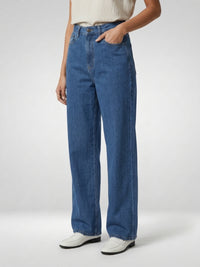 Women Bella Jeans Straight Fit Mid Blue High Rise