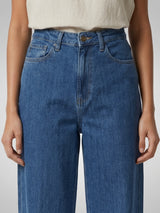 Women Bella Jeans Straight Fit Mid Blue High Rise