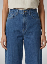 Women Bella Jeans Straight Fit Mid Blue High Rise