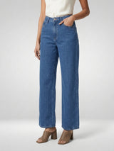 Women Bella Jeans Straight Fit Mid Blue High Rise