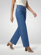 Women Bella Jeans Straight Fit Mid Blue High Rise