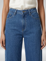 Women Bella Jeans Straight Fit Mid Blue High Rise