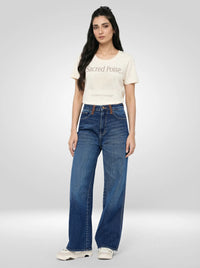 Women Bella-Wide Jeans Wide Leg Dark Blue High Rise