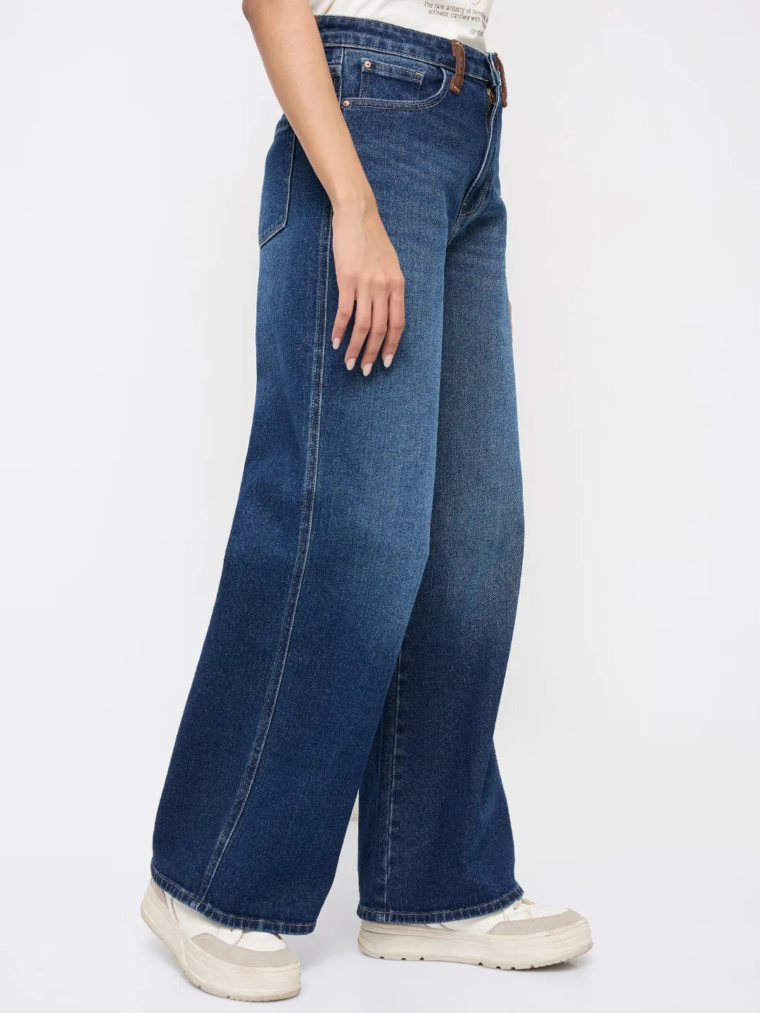 Women Bella-Wide Jeans Wide Leg Dark Blue High Rise