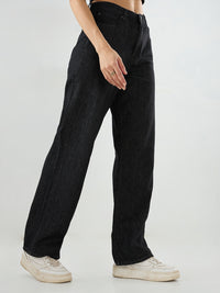 Women Bella Jeans Straight Fit Black High Rise