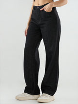 Women Bella Jeans Straight Fit Black High Rise