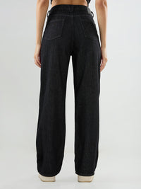 Women Bella Jeans Straight Fit Black High Rise