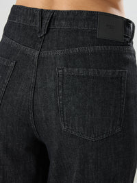 Women Bella Jeans Straight Fit Black High Rise