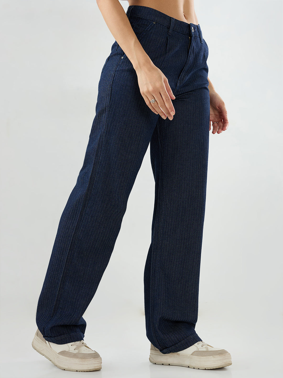 Women Bella Jeans Straight Fit Dark Blue High Rise