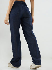 Women Bella Jeans Straight Fit Dark Blue High Rise