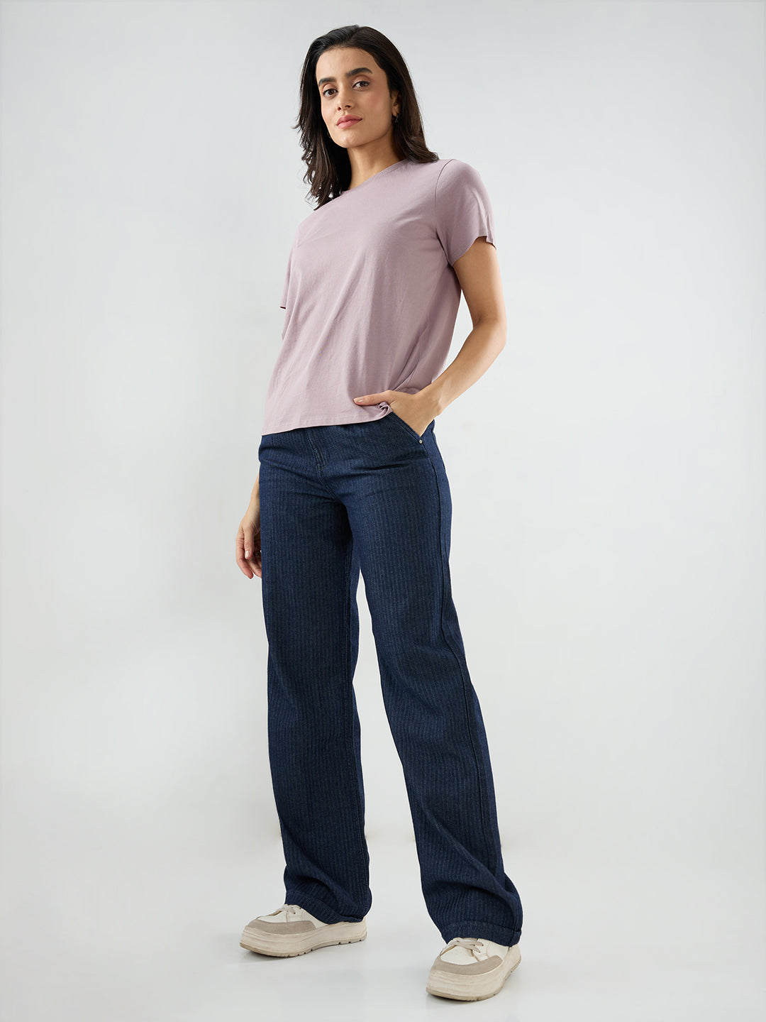 Women Bella Jeans Straight Fit Dark Blue High Rise