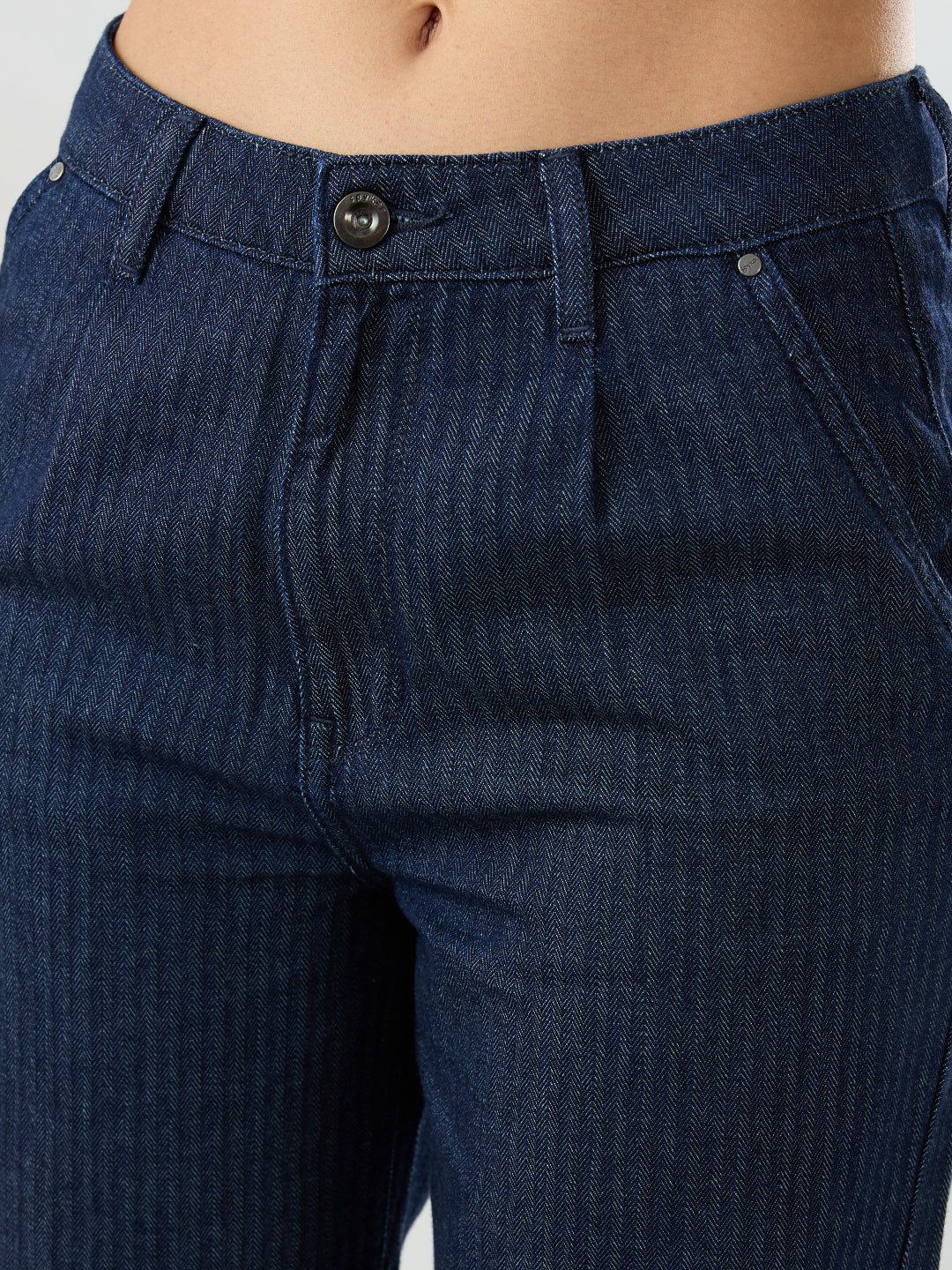 Women Bella Jeans Straight Fit Dark Blue High Rise