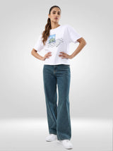 Women Bella-Wide Jeans Wide Leg Blue High Rise