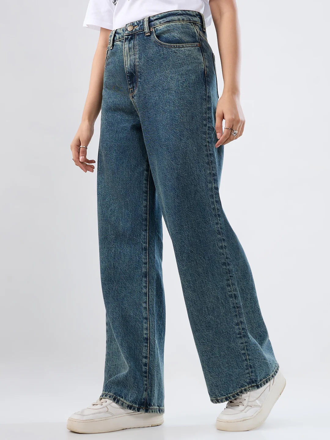 Women Bella-Wide Jeans Wide Leg Blue High Rise