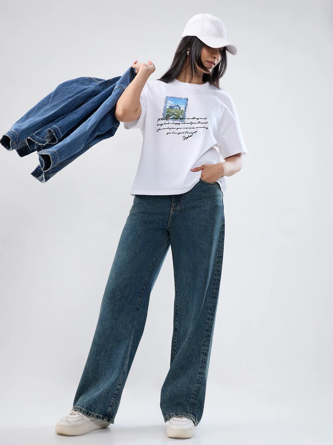 Women Bella-Wide Jeans Wide Leg Blue High Rise