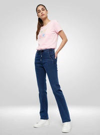 Women Emma Jeans Slim Fit Mid Blue Mid Rise