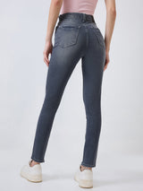 Women Alexa Jeans Super Skinny Fit Grey High Rise