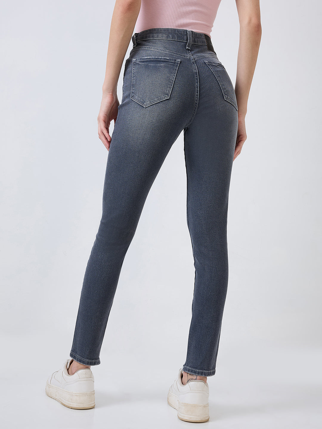 Women Alexa Jeans Super Skinny Fit Grey High Rise