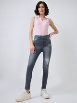 Women Alexa Jeans Super Skinny Fit Grey High Rise