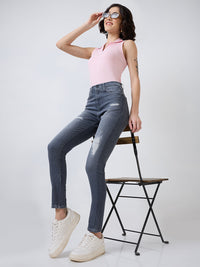 Women Alexa Jeans Super Skinny Fit Grey High Rise