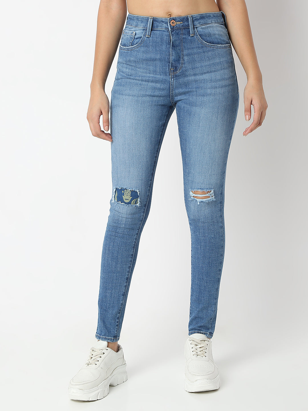 Women Jeans Skinny Fit Light Blue High Rise