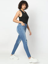 Women Jeans Skinny Fit Light Blue High Rise
