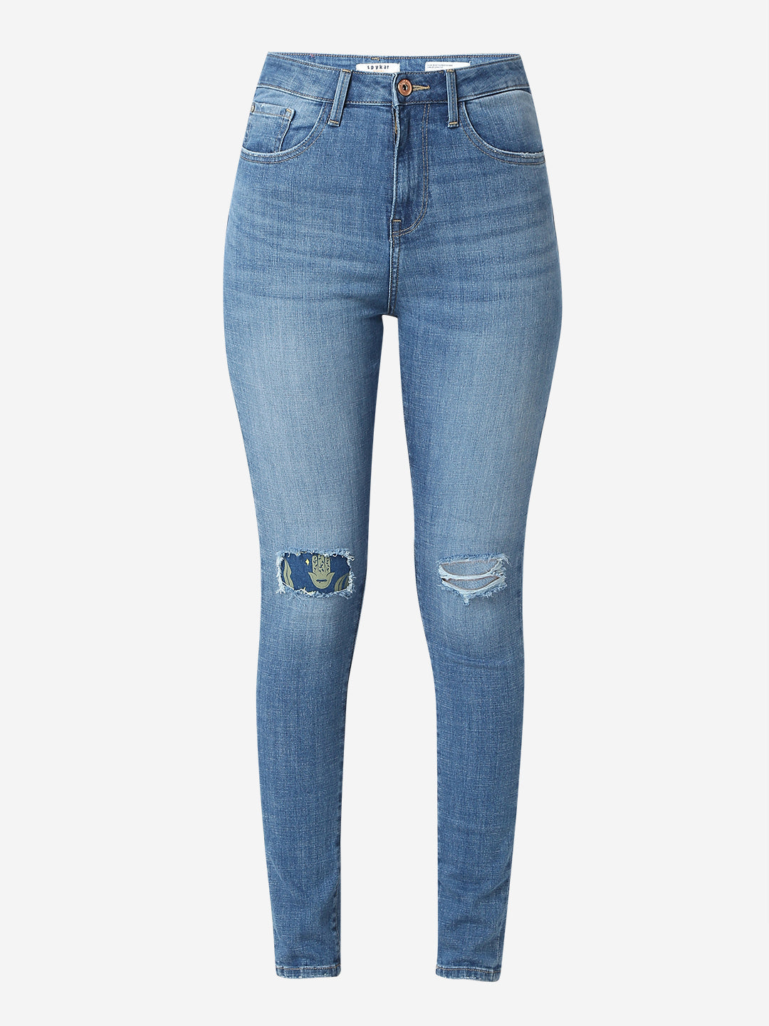 Spykar Light Blue Super Skinny Fit High Rise Jeans For Women