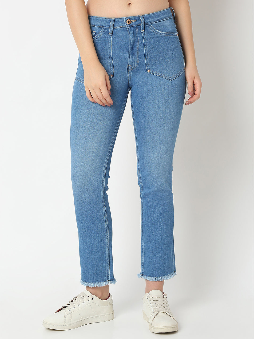 Women Emma Jeans Slim Fit Light Blue Mid Rise
