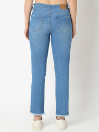 Women Emma Jeans Slim Fit Light Blue Mid Rise