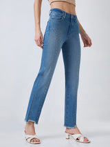 Women Emma Jeans Slim Fit Blue Mid Rise