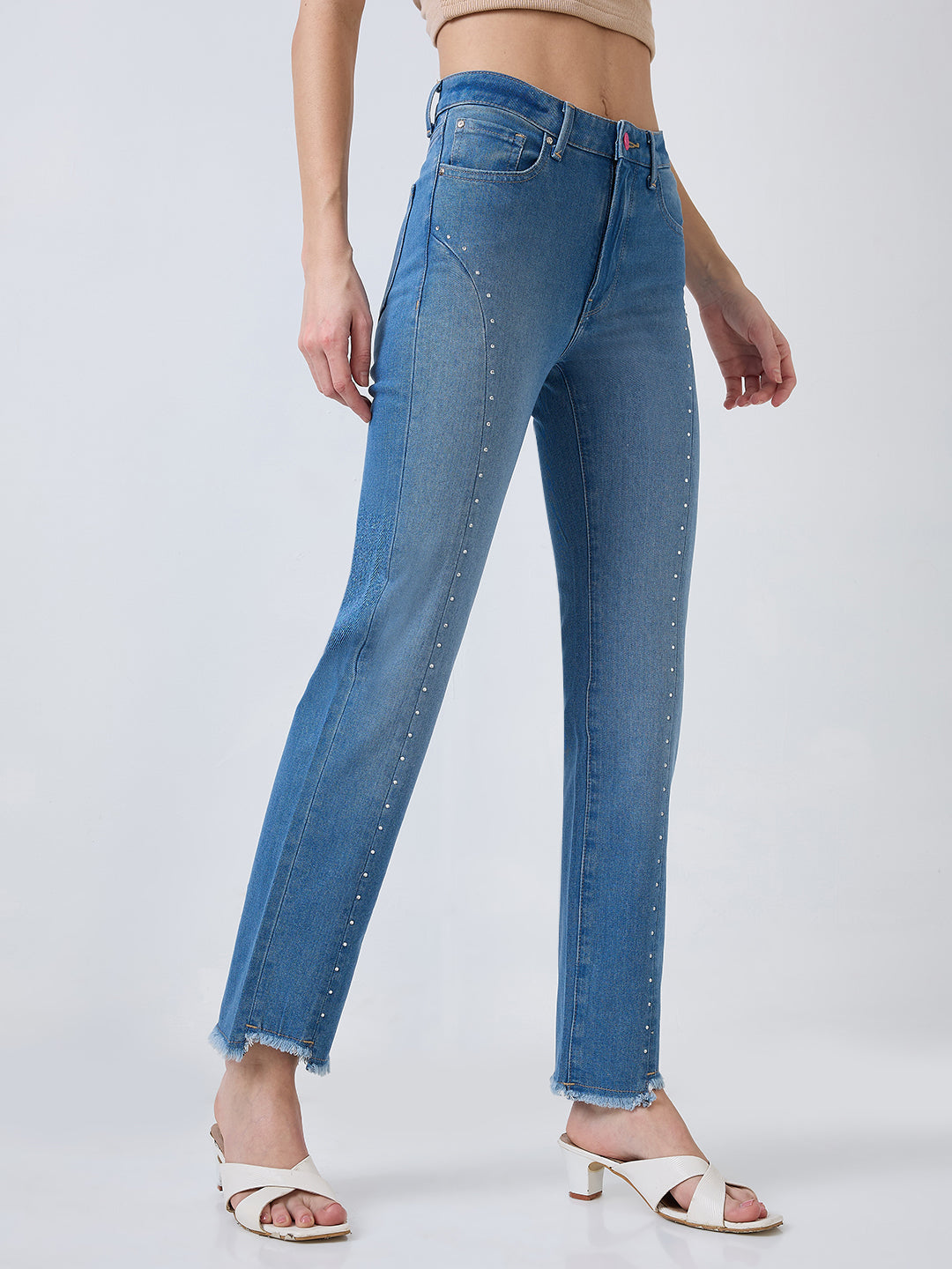 Women Emma Jeans Slim Fit Blue Mid Rise