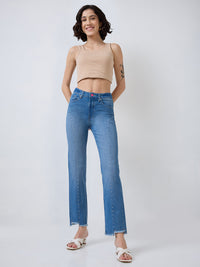 Women Emma Jeans Slim Fit Blue Mid Rise