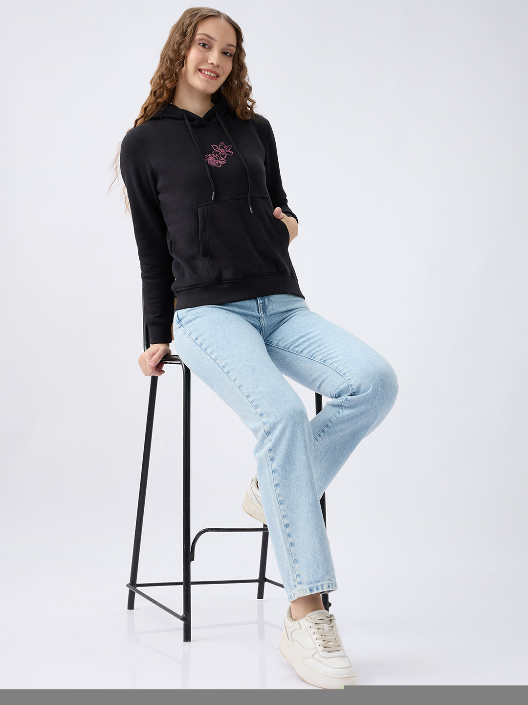 Spykar Ice Blue High Rise Straight Fit Casual Jeans For Women