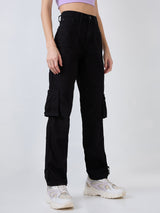 Women Bella Jeans Straight Fit Black High Rise